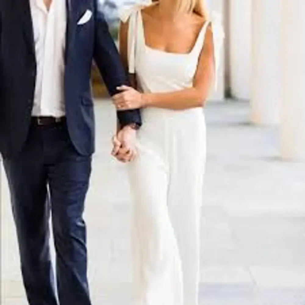 ALEXIS Lincoln Bow Jumpsuit Polka Dot Print Tie Shoulders White Size XS Wide Leg - Picture 5 of 5